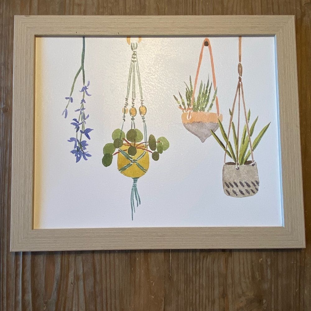 Plants framed wall art 13.8”x16.8”